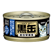 Aixia 黑缶 吞拿魚+鰹魚+木魚片 貓罐頭 80g (BCM-16)
