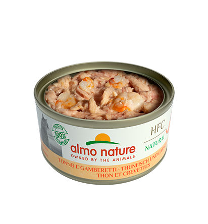 Almo Nature HFC Natural 吞拿魚+鮮蝦 貓罐頭 70g (9023)