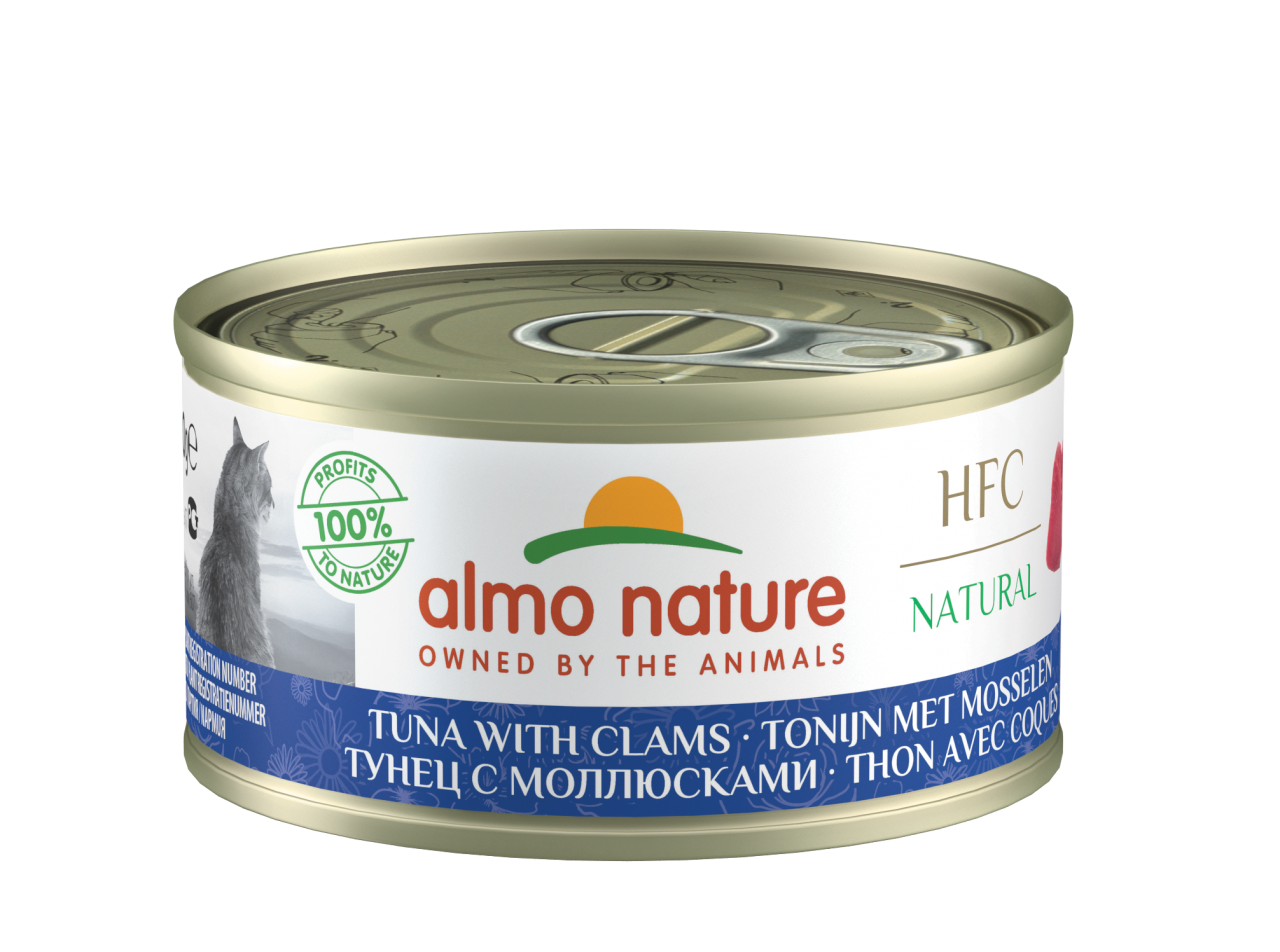 Almo Nature HFC Natural 吞拿魚+蜆肉 貓罐頭 70g (9045)