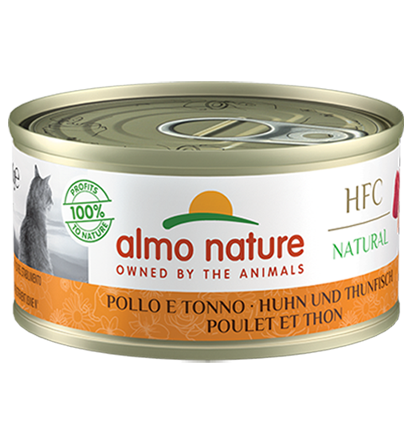 Almo Nature HFC Natural 雞肉+吞拿魚 貓罐頭 70g (9025)