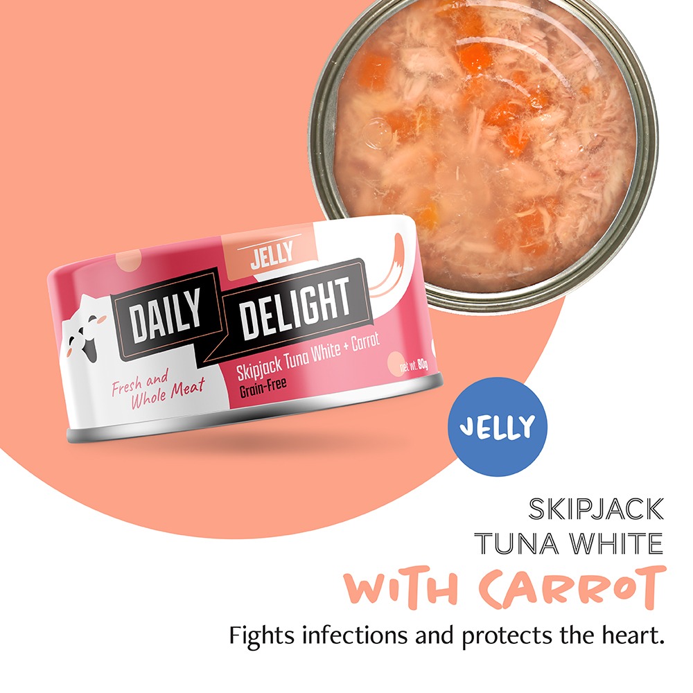 Daily Delight Jelly系列 (DD51) 白鰹吞拿魚+胡蘿蔔 貓罐 80g