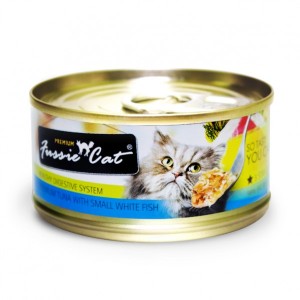 Fussie Cat 吞拿魚+白魚 (Tuna with Small Anchovies) 罐頭 80g