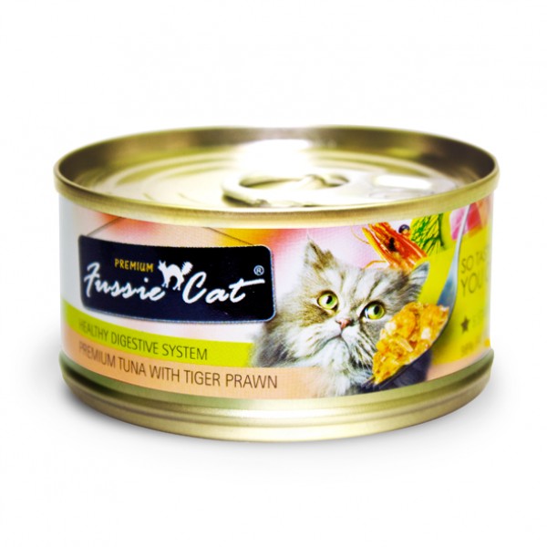 Fussie Cat 吞拿鱼+虎虾 (Tuna with Prawns) 罐头 80g