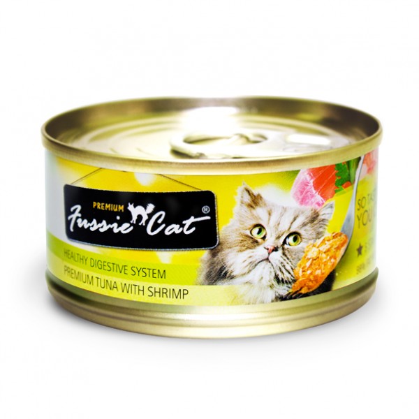 Fussie Cat 吞拿魚+蝦肉 (Tuna with Shrimp) 罐頭 80g