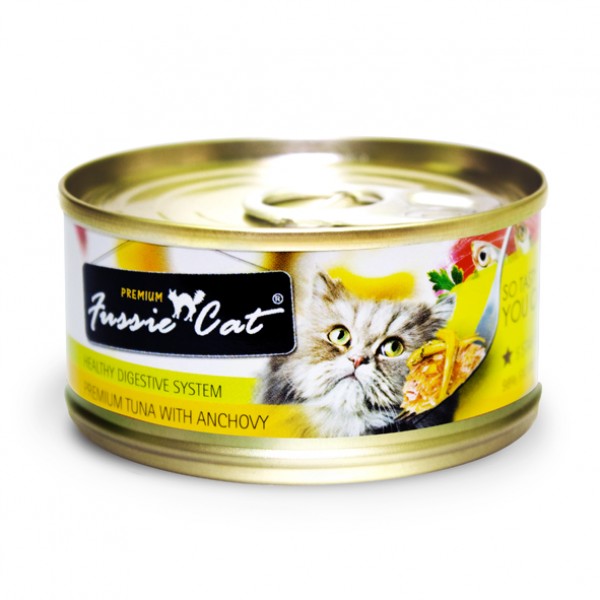 Fussie Cat 吞拿鱼+鯷鱼 (Tuna with Anchovy) 罐头 80g