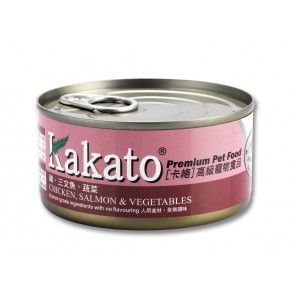 Kakato 卡格 雞 + 三文魚 + 蔬菜 Chicken, Salmon & Vegetables 貓狗罐頭 170g (834)