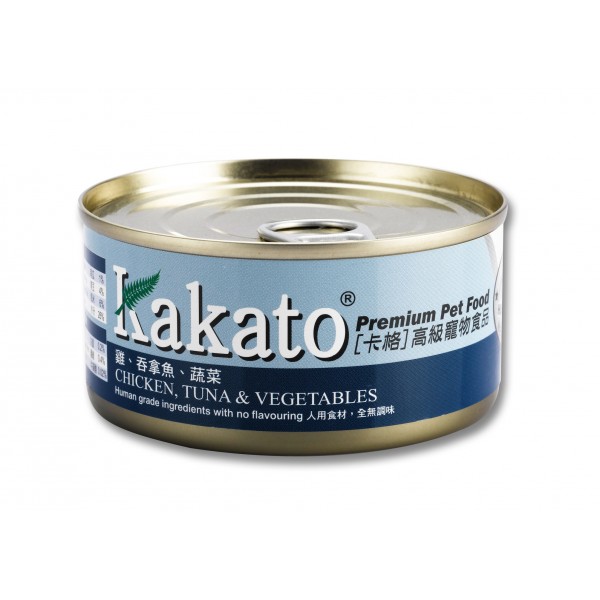Kakato 卡格 鸡 + 吞拿鱼 + 蔬菜 Chicken, Tuna & Vegetables 貓狗罐头 170g (833)