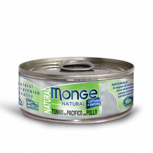 Monge 野生海魚系列 - 黃鰭吞拿魚配雞肉 貓罐 80g