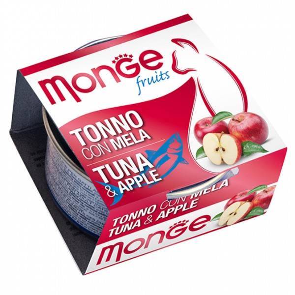 MONGE 清新水果系列 - 吞拿鱼+苹果 貓罐头 80g