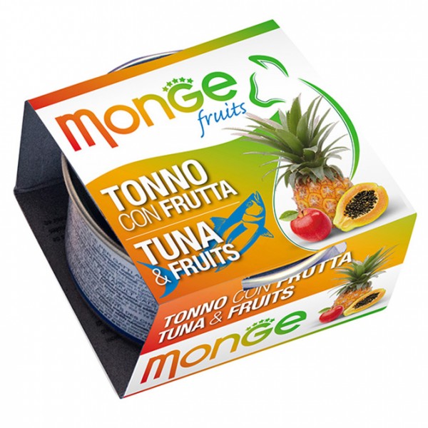 MONGE 清新水果系列 - 吞拿魚+雜果 貓罐頭  80g