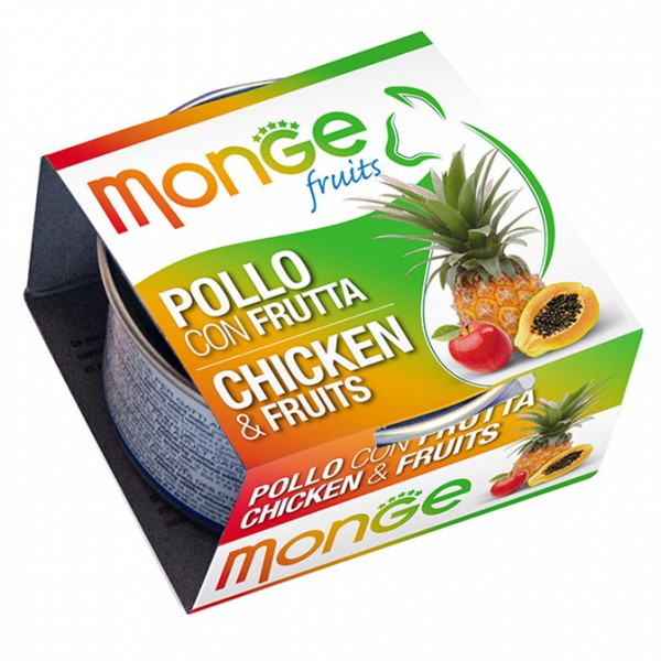 MONGE 清新水果系列 - 雞肉+雜果 貓罐頭 80g