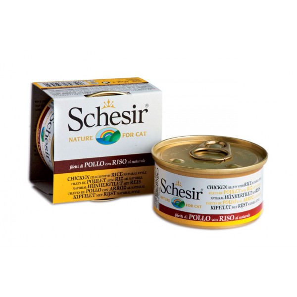 Schesir 水煮系列 雞肉絲白飯 貓罐頭 85g (178/4083)