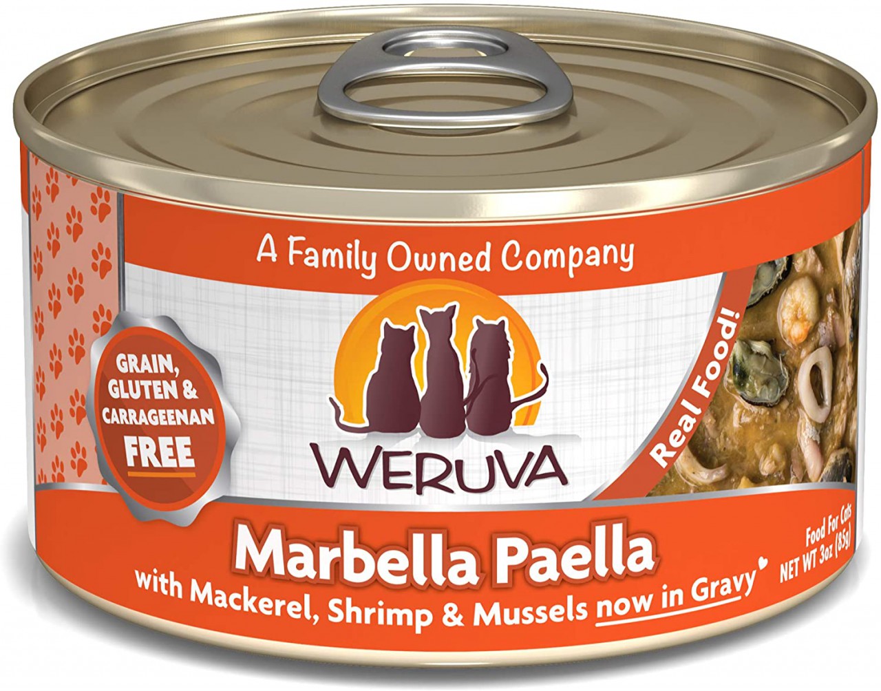 Weruva 野生鯖魚及海蝦(含魷魚及青口) (Marbella Paella) 貓罐頭 3oz(85g)