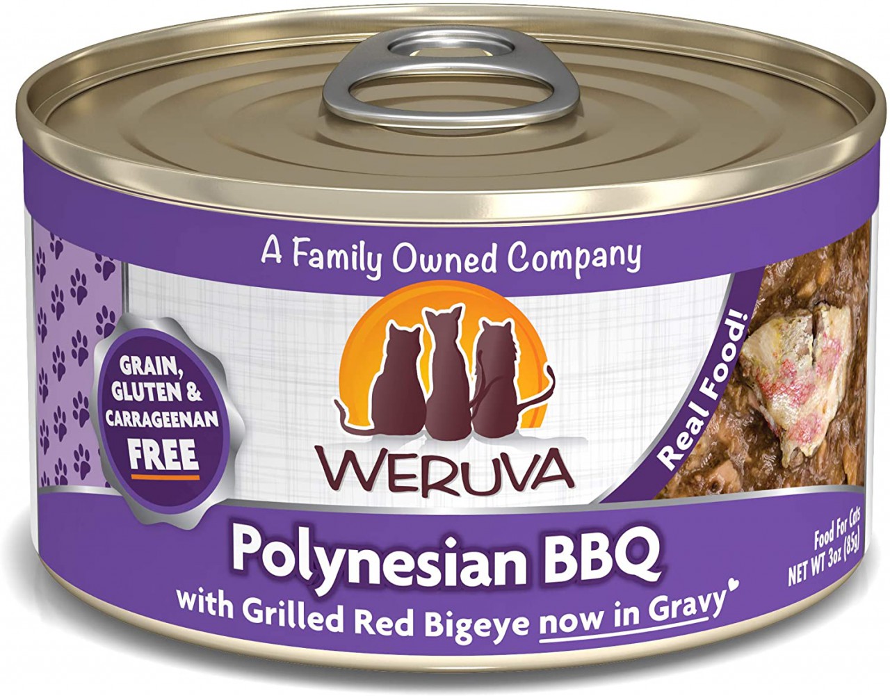 Weruva Polynesian BBQ 野生大眼鯛魚 (含野生沙甸魚及吞拿魚) 貓罐頭 3oz