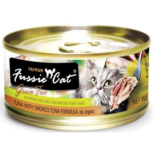 Fussie Cat 吞拿魚+煙燻吞拿魚 (Tuna with Smoked Tuna) 貓罐頭 80g
