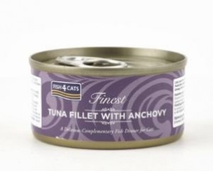 Fish4Cats 吞拿魚塊 + 鳳尾魚 (Tuna Fillet with Anchovy) 貓罐頭 70g