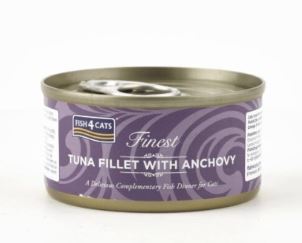 Fish4Cats 吞拿魚塊 + 鳳尾魚 (Tuna Fillet with Anchovy) 貓罐頭 70g