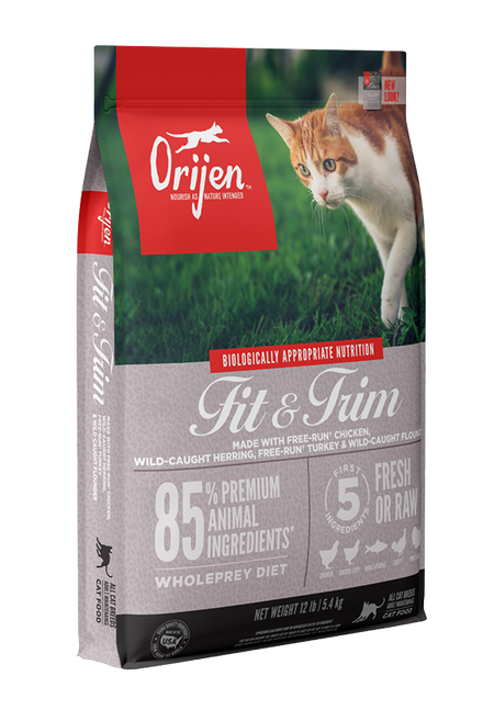Orijen 渴望 无谷物 (Fit & Trim) 鸡肉+火鸡+巢蛋+鱼 室内低卡貓粮 5.4kg (灰)
