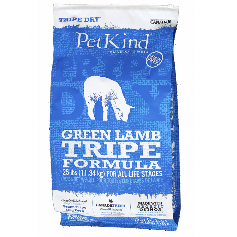 PetKind Green Lamb Tripe 無穀物 羊草胃及火雞配方 狗乾糧 25lb (淺藍)