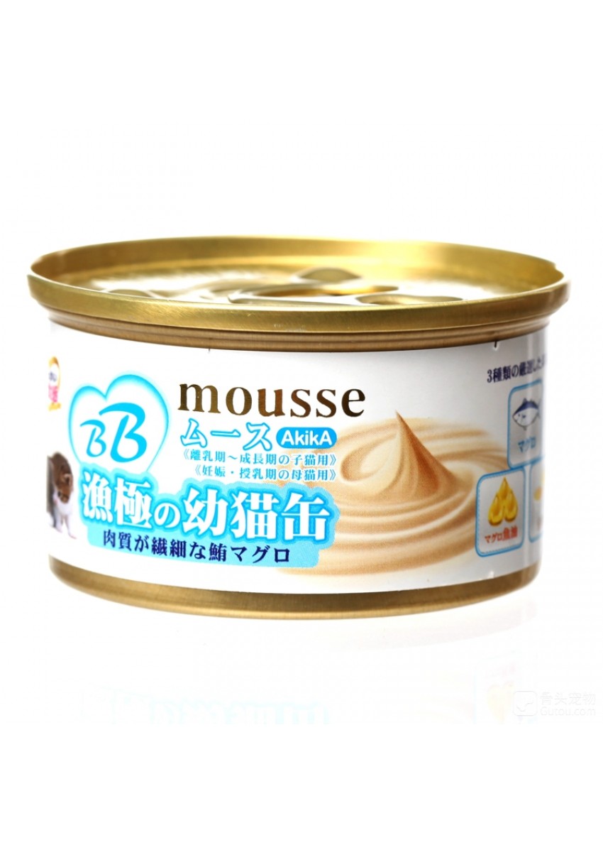 Akika 漁極 (Tuna Mousse)吞拿魚慕斯 (Kitten)幼貓罐頭 85g (AM31)
