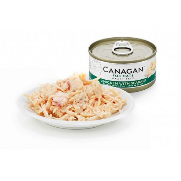 Canagan 原之選 無穀物 雞肉+鱸魚 配方 貓罐頭 75g