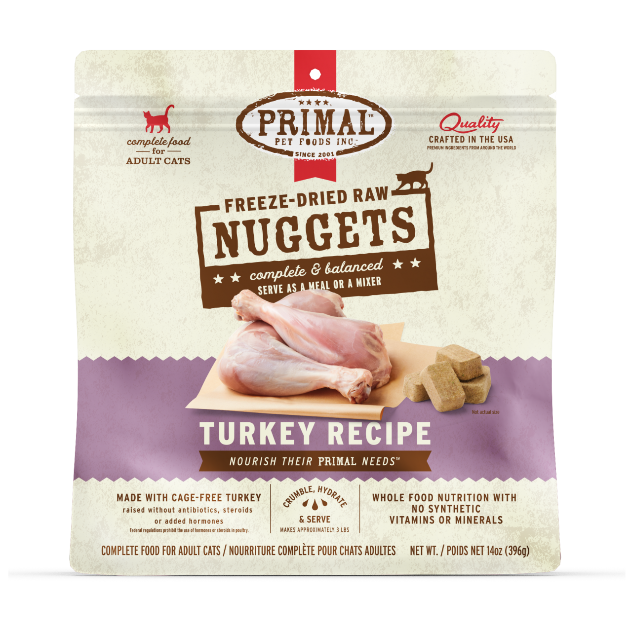 Primal (原始) – 火鸡配方 貓用冷冻脫水粮 14oz x 2包优惠