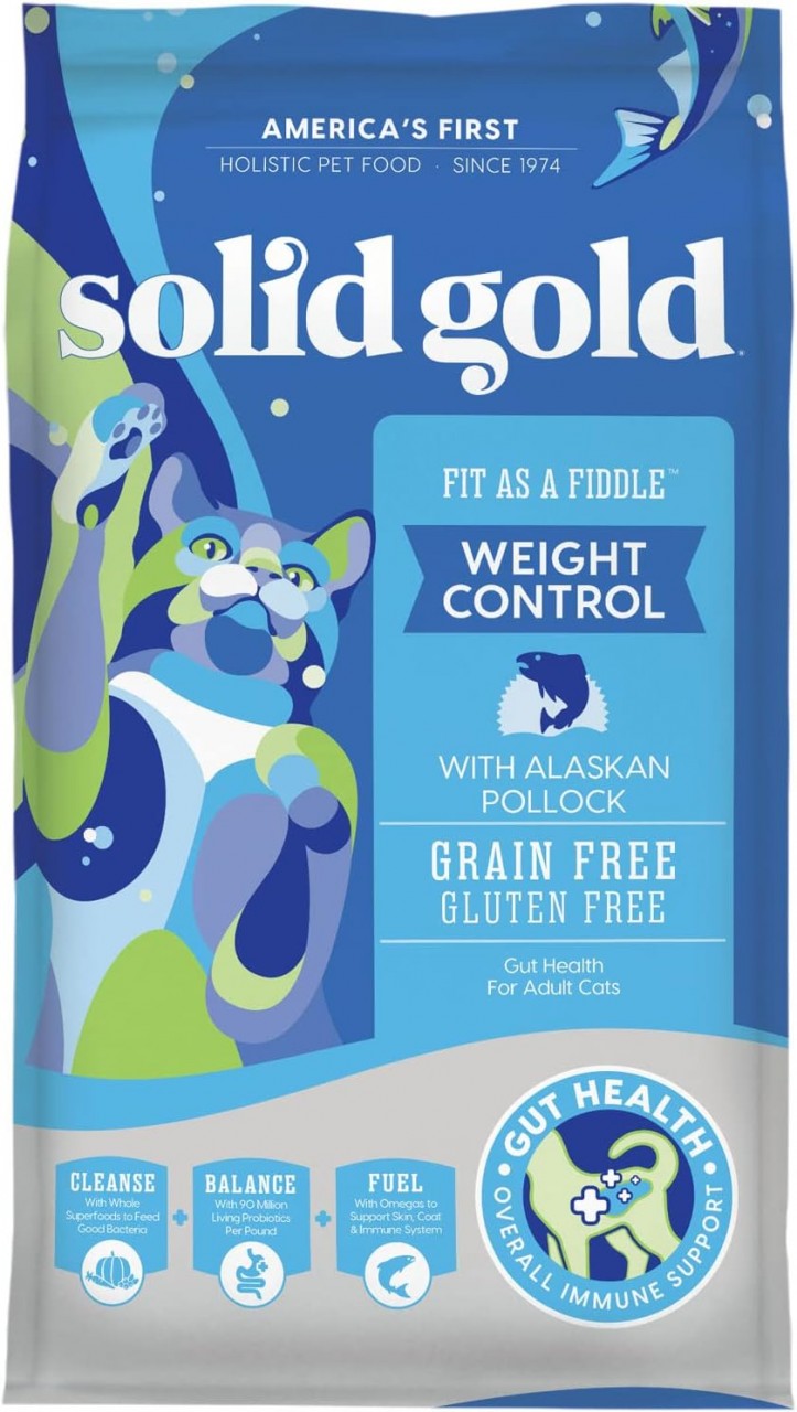 Solid Gold 素力高 (Fit as a Fiddle) 無穀物 低卡鱈魚 貓乾糧 12lb