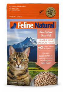 K9 Feline Natural 羊肉+三文魚盛宴 凍乾脫水貓糧 320g x 4包優惠 (粉紅) (F9-LS320)