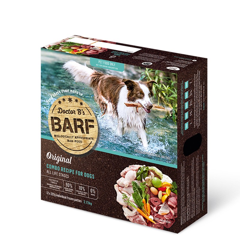 Dr. B 急冻四宝 (牛、羊、猪、鸡) +蔬菜狗粮 6lb  (12片)  x4盒优惠