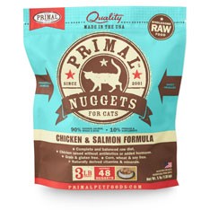 Primal 貓用*急冻*鲜肉砖 鸡肉 + 三文鱼配方 貓粮 3lb x 4包优惠 (FCF3NG)