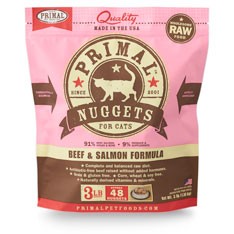 Primal 貓用*急凍*鮮肉磚 牛肉 + 三文魚配方 貓糧 3lb x 4包優惠 (FBF3NG)