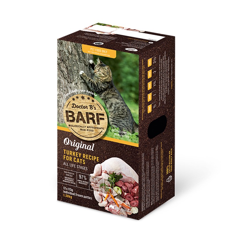 Dr. B 急冻火鸡肉貓粮 3lb (12片) x 4盒优惠
