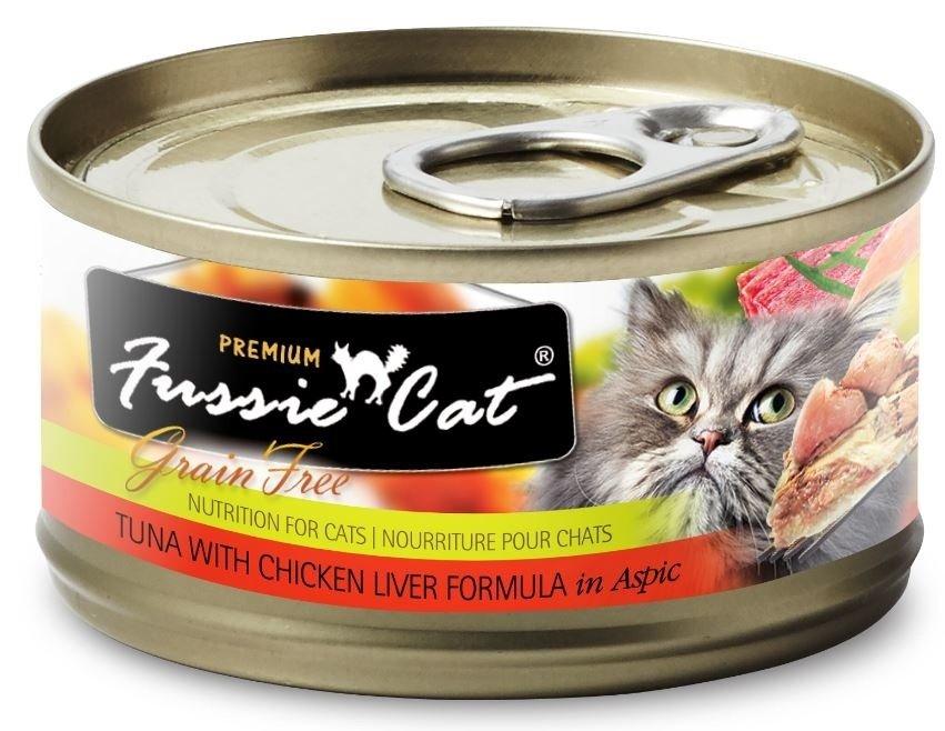 Fussie Cat 吞拿魚+雞肝 (Tuna with Chicken Liver) 貓罐頭 80g