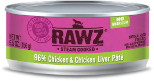 RAWZ 96% 鸡肉及鸡肝 全貓罐头 155g x 24罐 原箱优惠 到期日: 10/2026