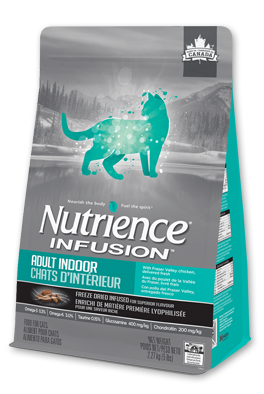 Nutrience Infusion 天然冻乾外层 鲜鸡肉 室内貓配方 10lb (湖水绿灰)