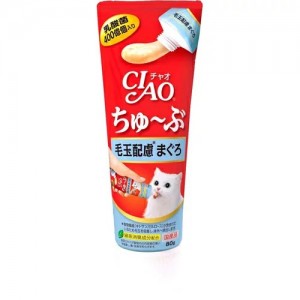 CIAO 貓貓食用益生菌 吞拿魚 化毛球(日本製) (乳酸菌肉泥膏) CS-154 80g