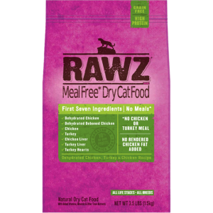 Rawz 無穀物 低溫烘焙脫水雞肉 + 火雞肉 + 雞肉 貓糧 3.5lb (綠) x 2包優惠