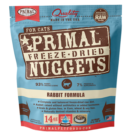 Primal (原始) – 兔肉配方 貓用冷凍脫水糧 14oz x 2包優惠