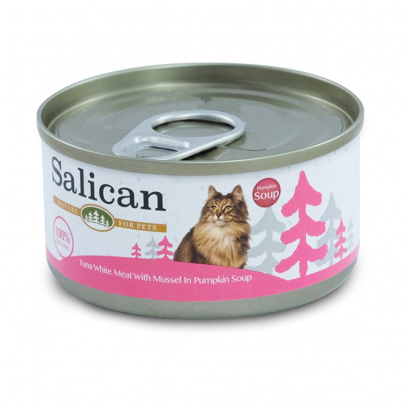 Salican 挪威森林 白肉吞拿魚 + 青口 + 南瓜湯 貓罐頭 85g x 24罐 原箱優惠