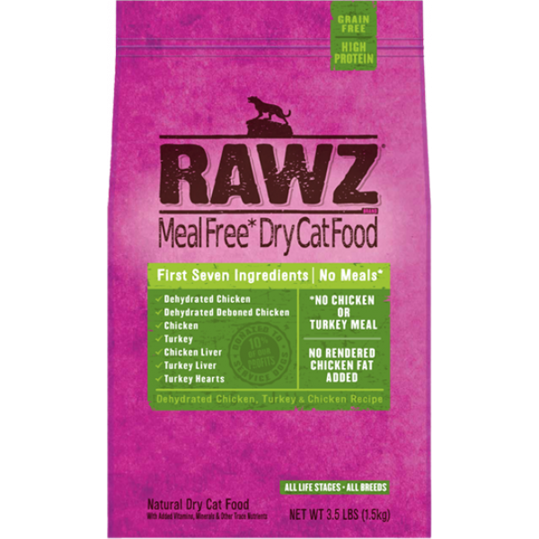 Rawz 無穀物 低溫烘焙脫水雞肉 + 火雞肉 + 雞肉 貓糧 7.8lb (綠)