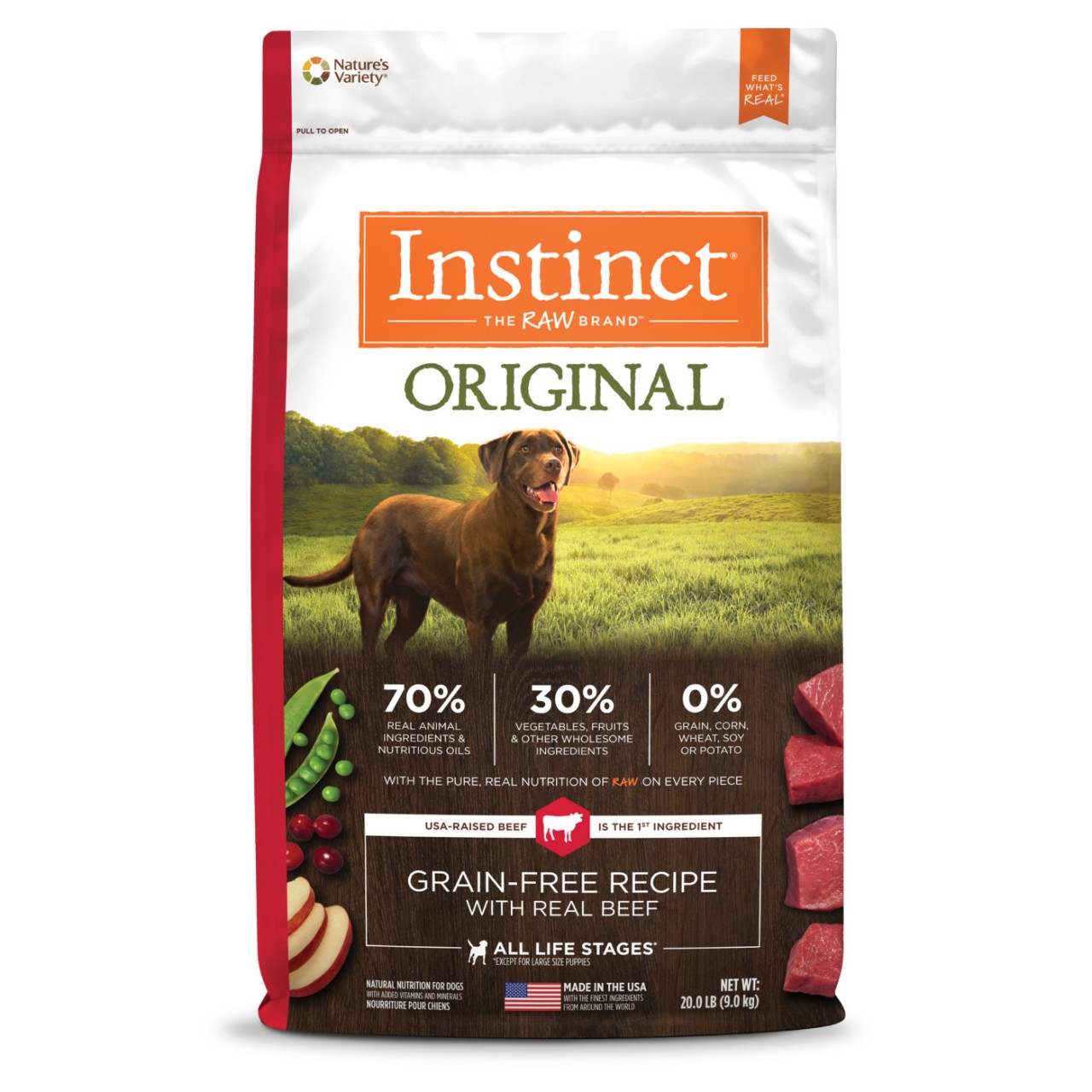 Nature's Variety Instinct 本能無穀物 牛肉配方 全犬糧 20lb