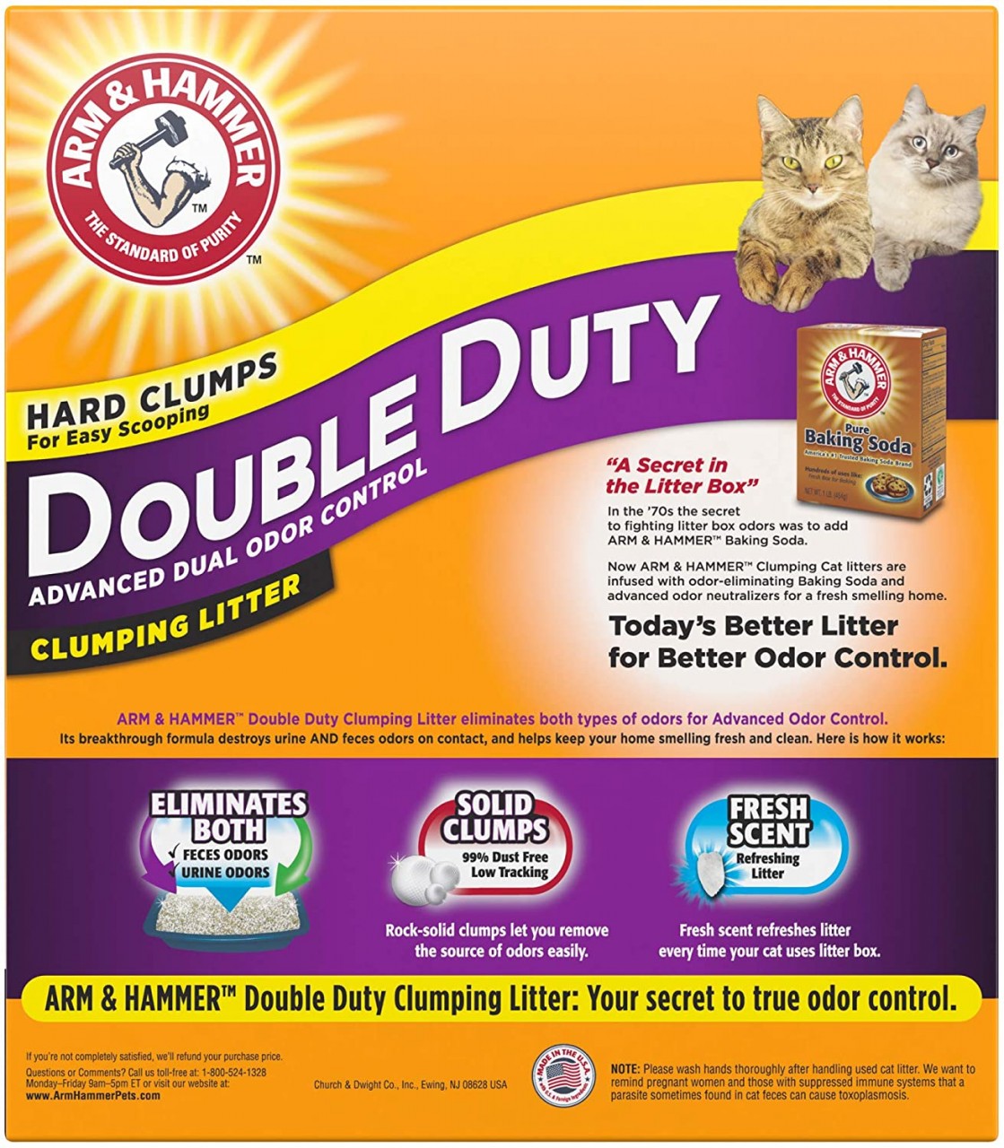 Arm & Hammer 貓砂 特強除臭配方 40磅 (紫帶多貓配方) x3盒優惠