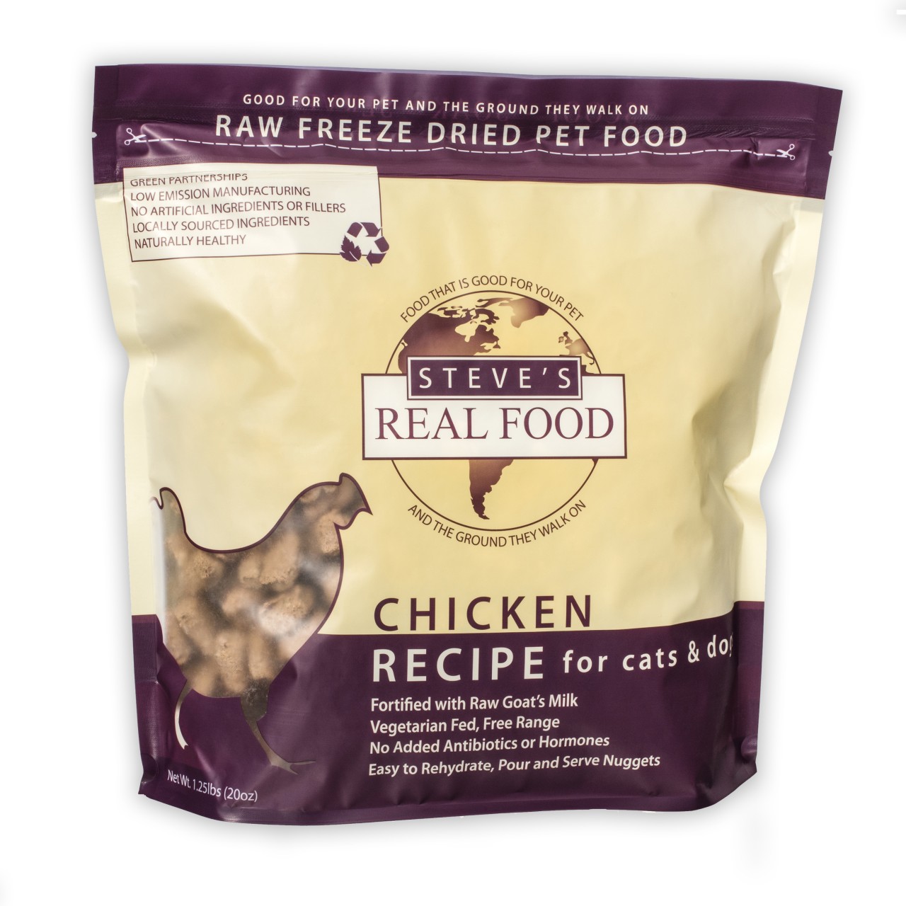 ⭐快闪优惠⭐　Steve's Real Food Chicken 鸡肉配方 冻乾脫水粮 (貓狗适用) 1.25lb (20oz) x 2包优惠