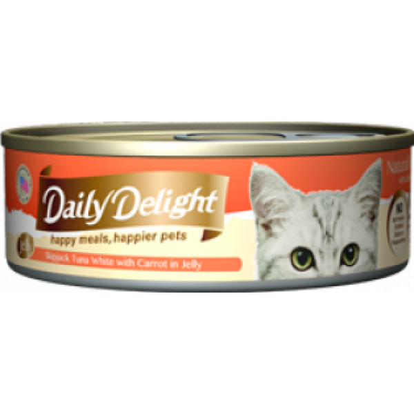 Daily Delight Jelly系列 (DD51) 白鰹吞拿魚+胡蘿蔔 貓罐 80g x 24罐 原箱優惠