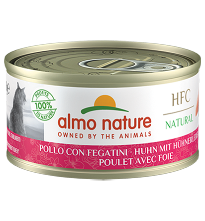 Almo Nature HFC Natural 雞肉+雞肝 貓罐頭 70g (9413)
