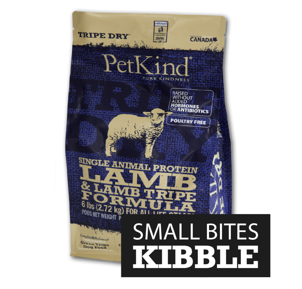 PetKind 單一蛋白 無穀物 羊肉+羊草胃 配方 25lb (細粒裝) (深藍)