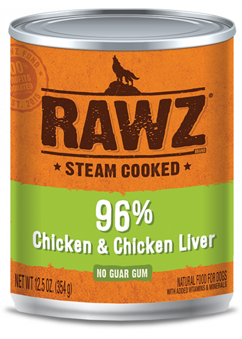 Rawz 96% Chicken & Chicken Liver Pate 鸡肉、鸡肝全犬罐头 354g x 12罐 原箱优惠