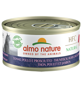 Almo Nature HFC Natural 吞拿魚, 雞肉, 火腿 貓罐頭 70g (9081)