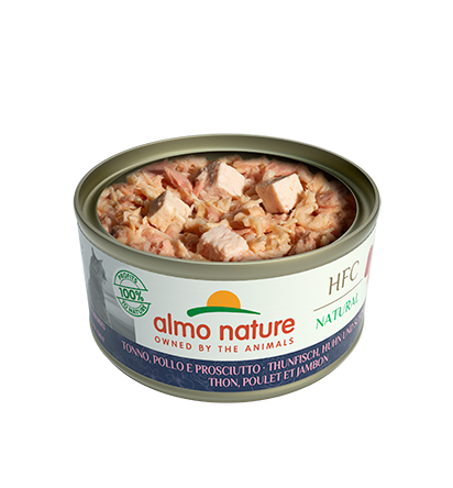Almo Nature HFC Natural 吞拿魚, 雞肉, 火腿 貓罐頭 70g (9081)