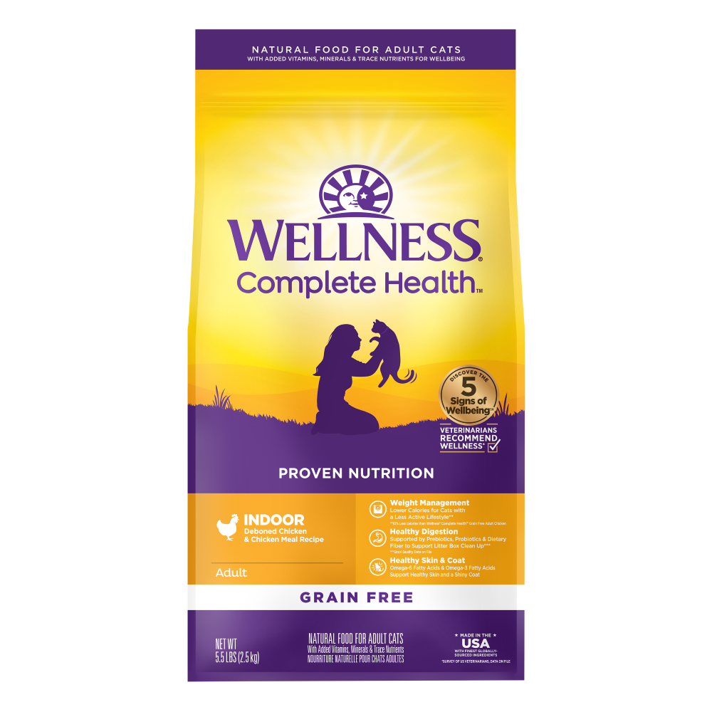 Wellness Complete Health 无谷物 成貓室内鸡肉配方貓粮 11.5lb (9211)